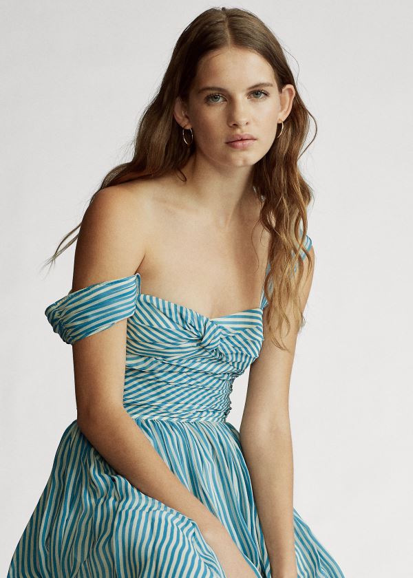 Vestido Polo Ralph Lauren Striped Fit-and-Flare Mulher 41803-ZOCV